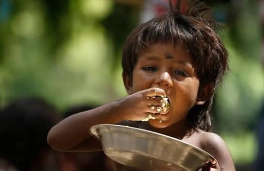A child eating a meal